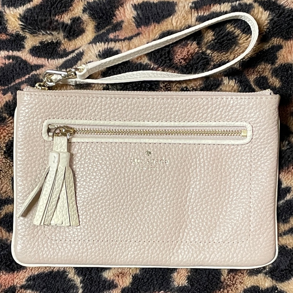 Kate Spade Beige/Ivory Leather Wristlet